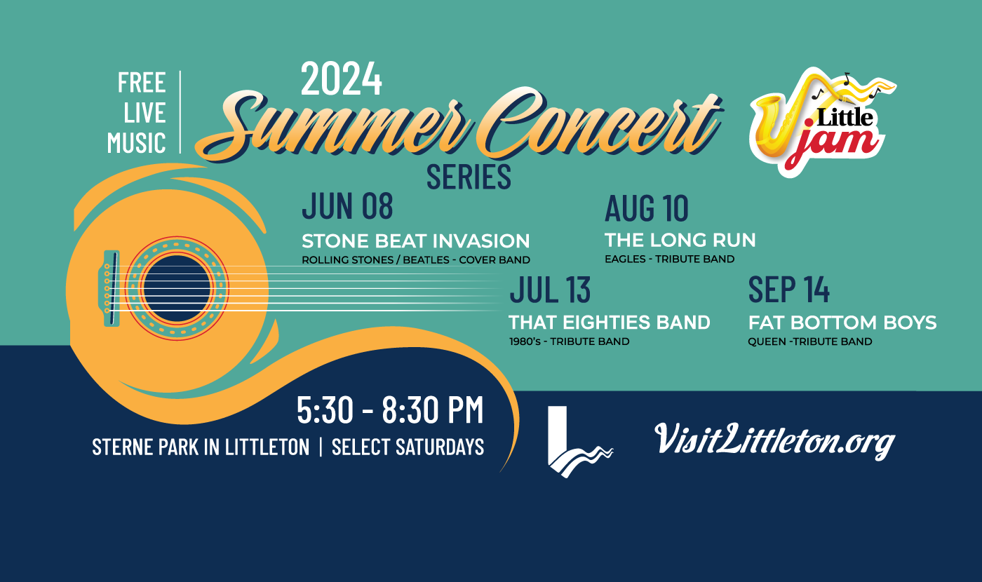2024 Little Jam concert poster with information about each concert.