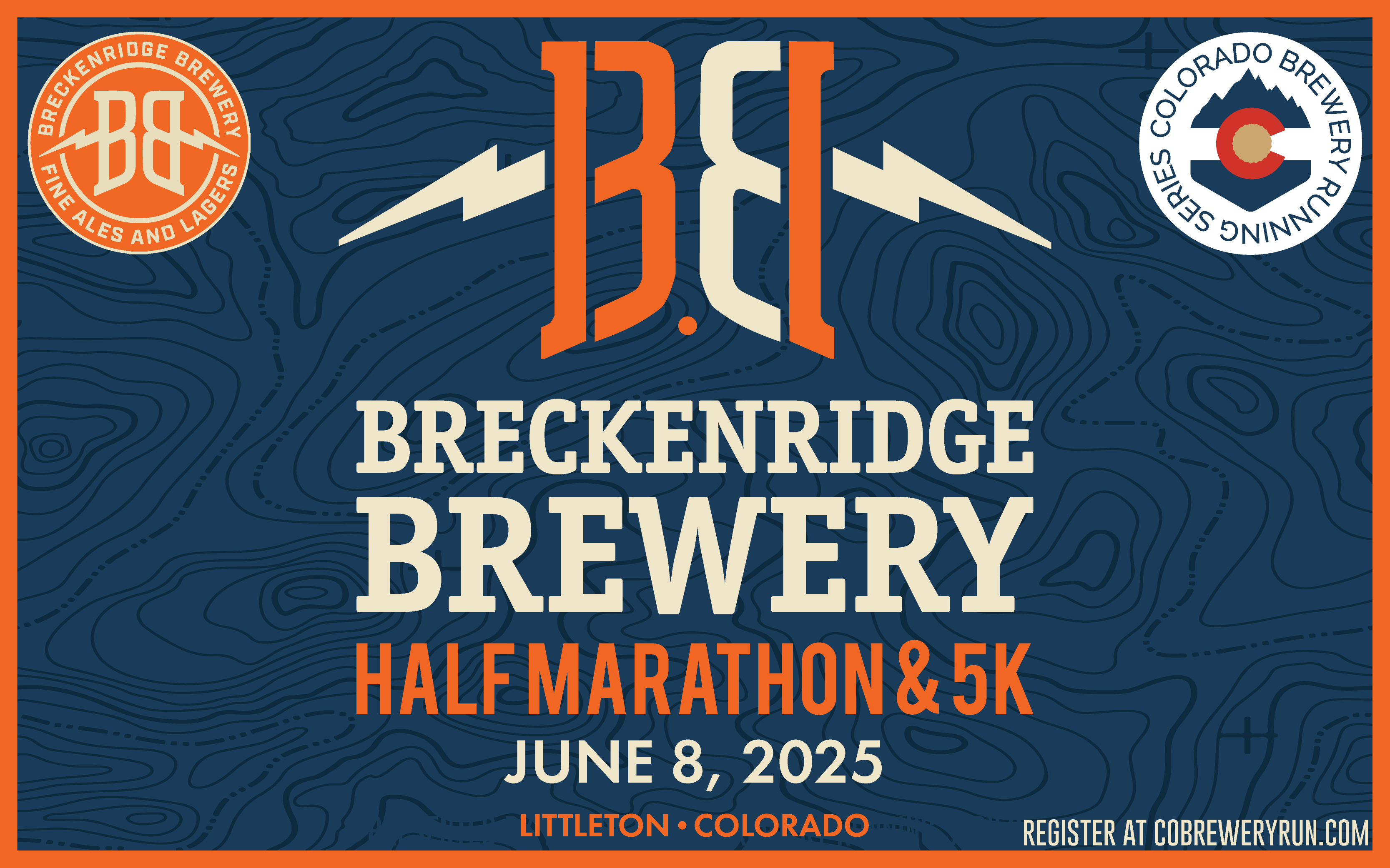 Breckenridge Brewery logo with Half Marathon June 8, 2025 text