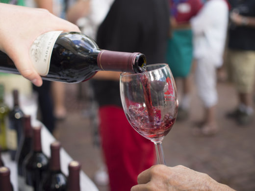 Taste of Western Welcome Week - pouring wine into a wine glass