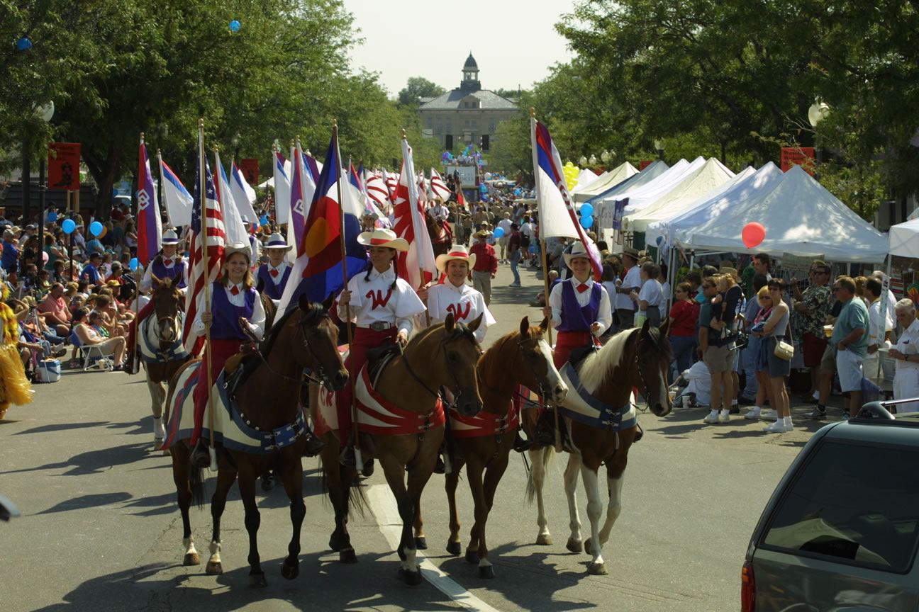 Westernaires Equestrain Group riding in the Western Welcome Week parade