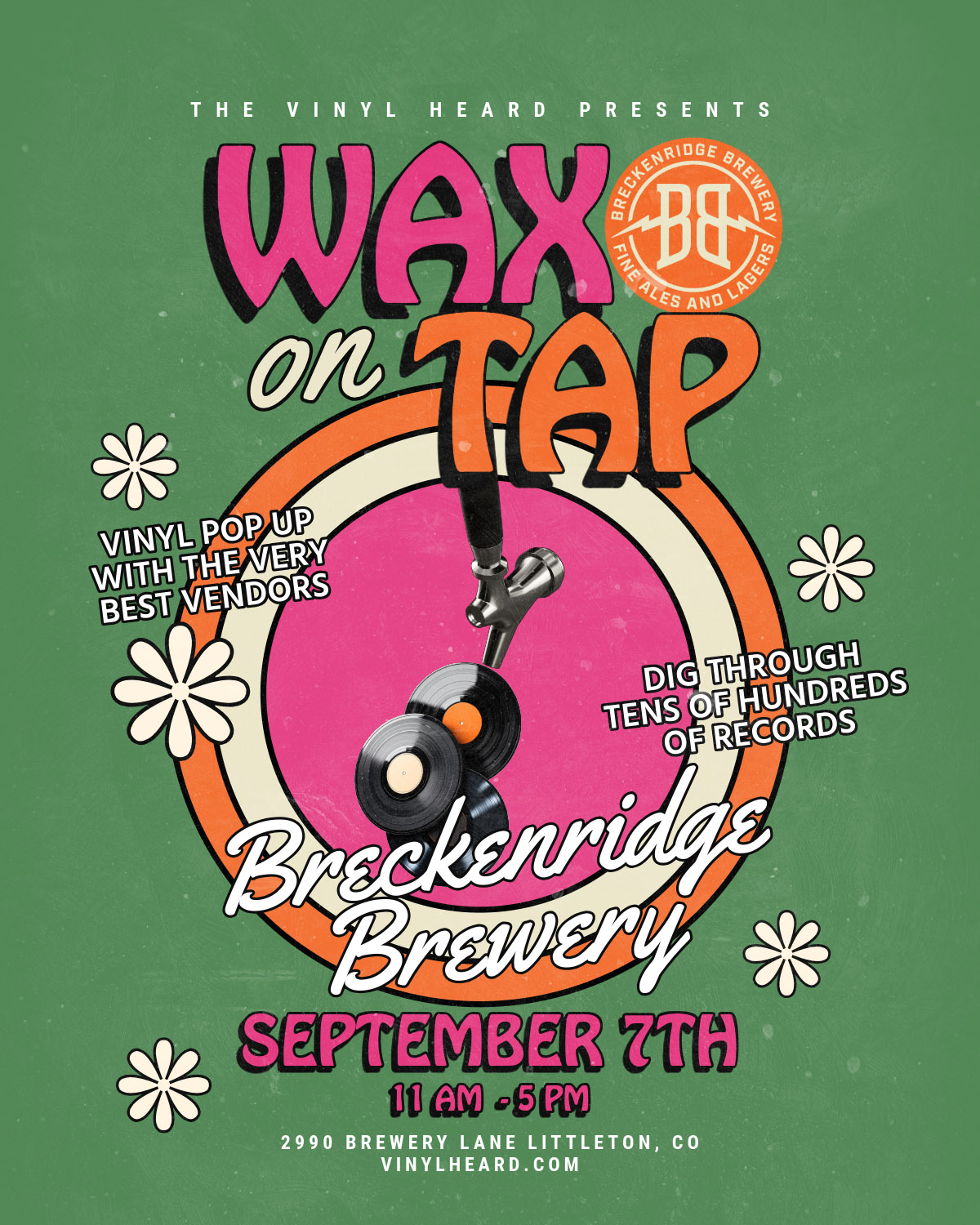 Vinyl celebration at the Farm House with 12 incredible vinyl vendor on September 7th from 11 AM - 5 PM with live DJ sets.