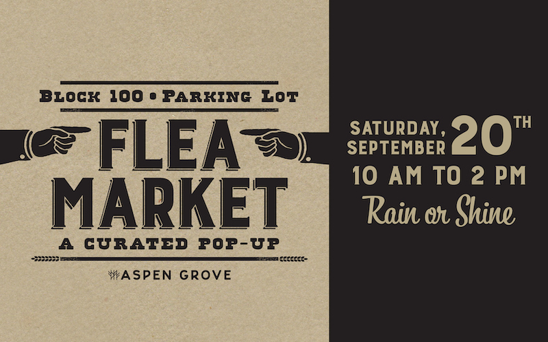 Flea Market, A Curated Pop-Up Market in vintage colors with details about the event