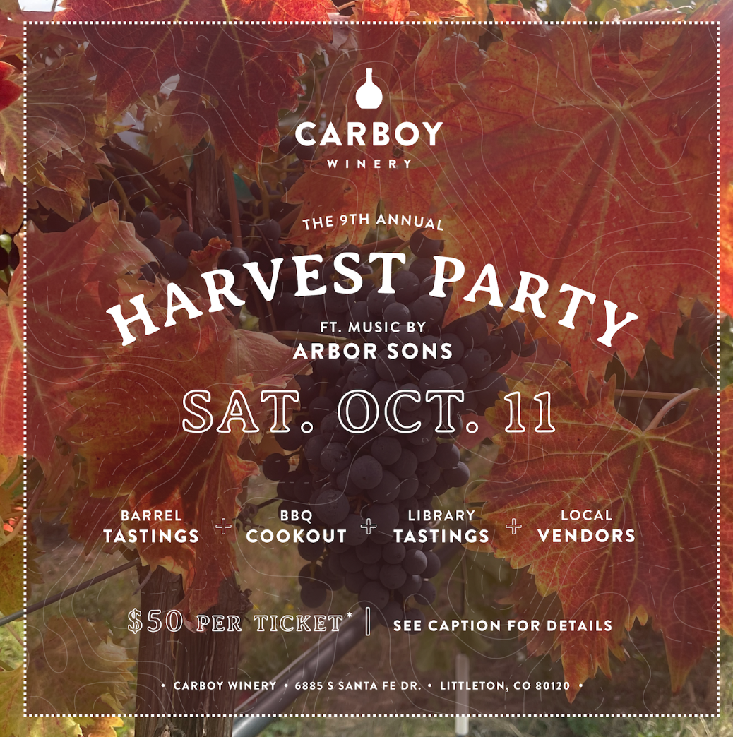 Harvest Party concert graphic with event details