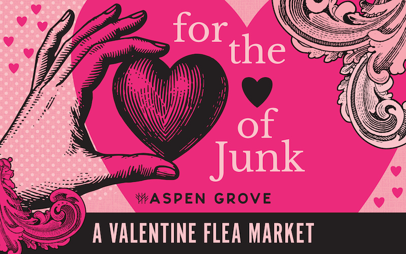 Valentine Flea Market image with heart graphics