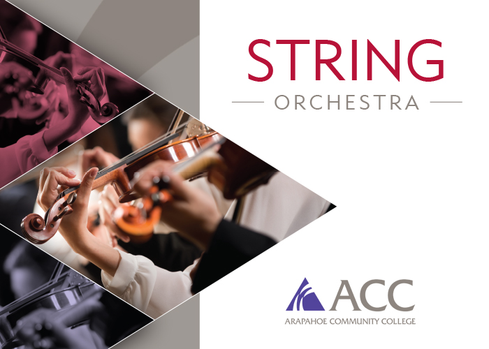 ACC string orchestra flyer with ACC logo
